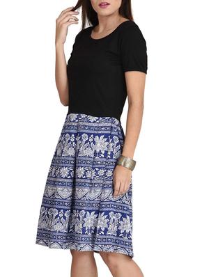 blue colored printed dress - 11455809 - Standard Image - 2