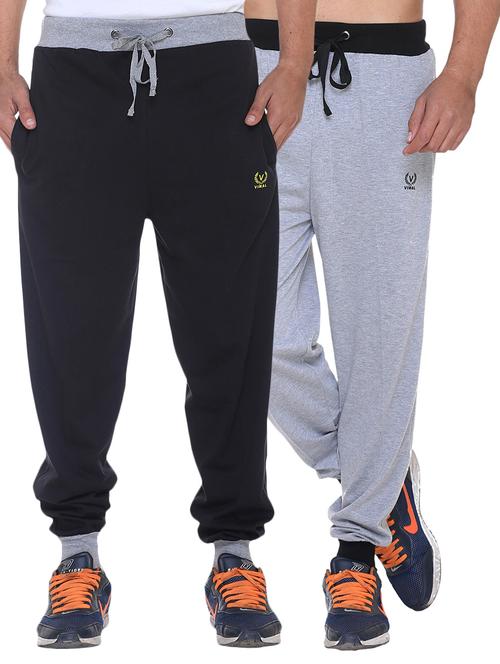 multi colored cotton ankle length track pant - 11462211 - Standard Image - 1