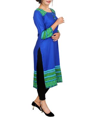 blue viscose kurta - 11465025 - Standard Image - 2