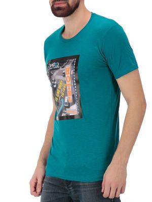 teal green chest print t-shirt - 11477166 - Standard Image - 2