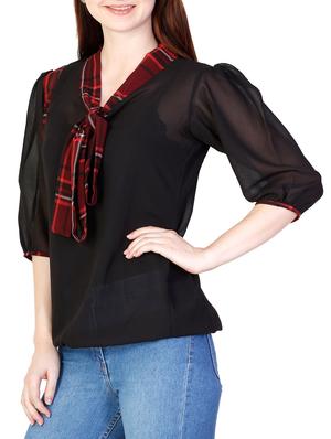 black georgette top - 11477623 - Standard Image - 2