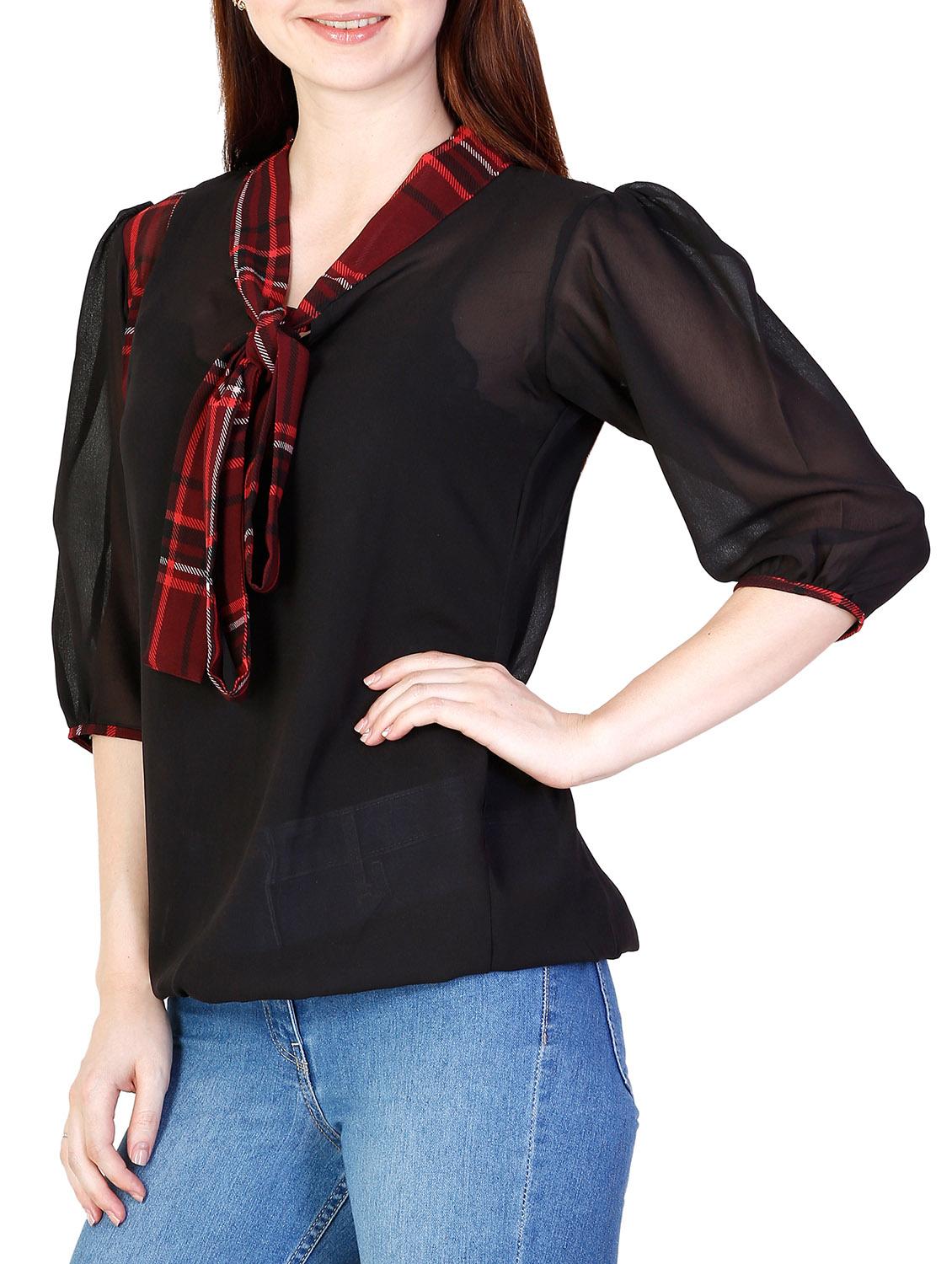black georgette top - 11477623 - Zoom Image - 2
