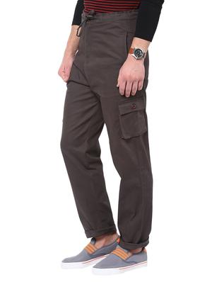 grey cotton cargos casual trousers - 11478583 - Standard Image - 2
