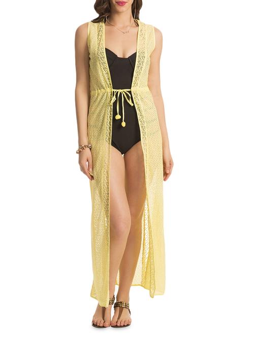 Yellow lacy sheer cover up - 1148079 - Very Small Image - 1