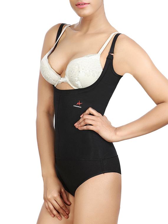 black cotton body suit shapewear - 11481434 - Zoom Image - 2