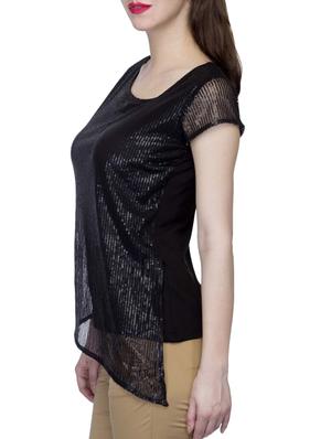 black sequin viscose top - 11483766 - Standard Image - 2