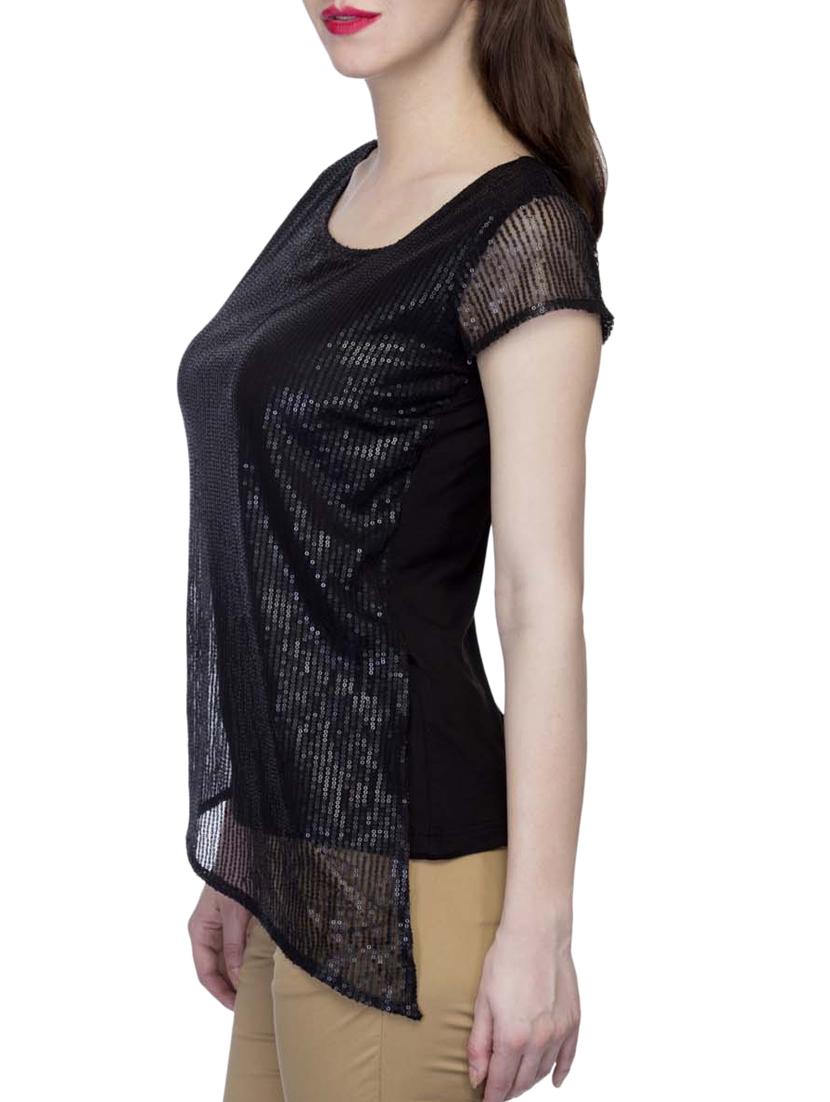 black sequin viscose top - 11483766 - Zoom Image - 2