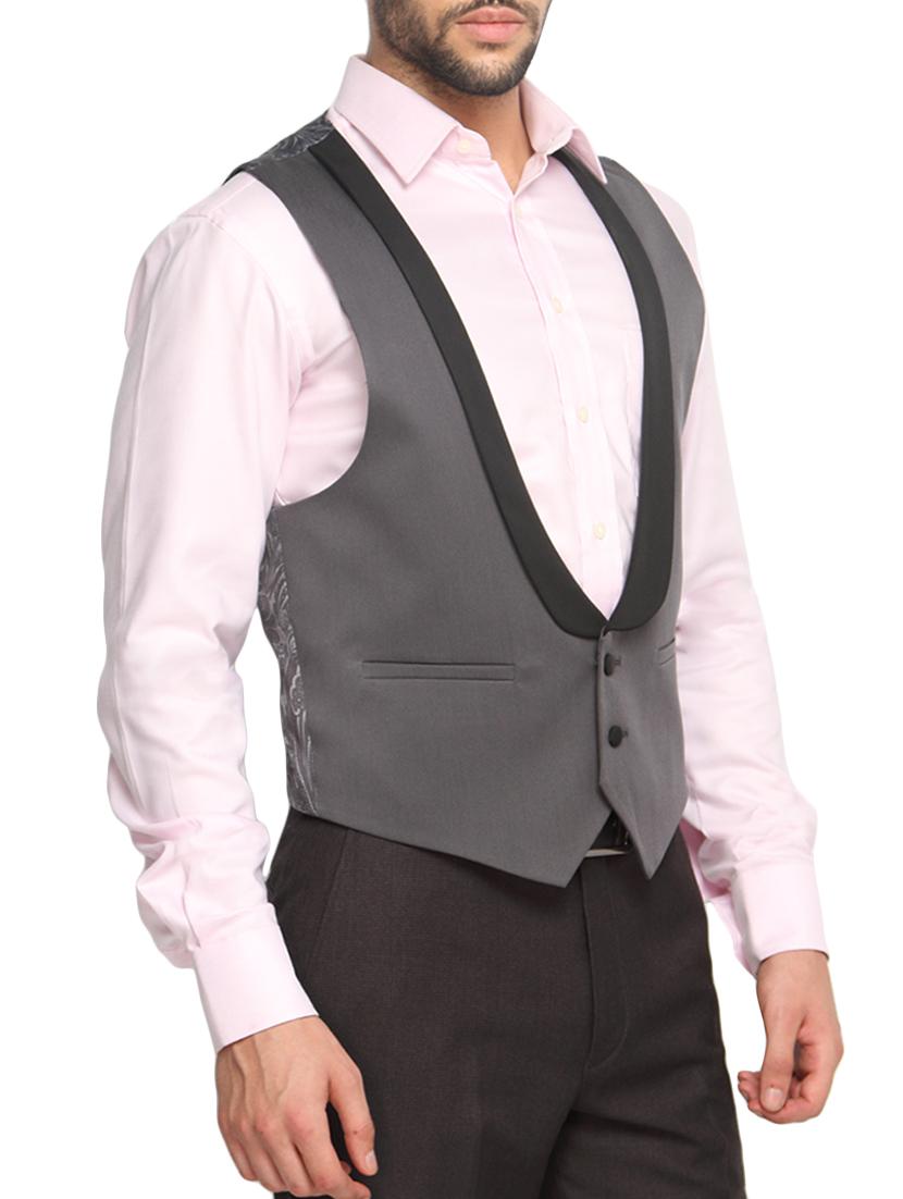 grey printed viscose waist coat - 11483901 - Zoom Image - 2