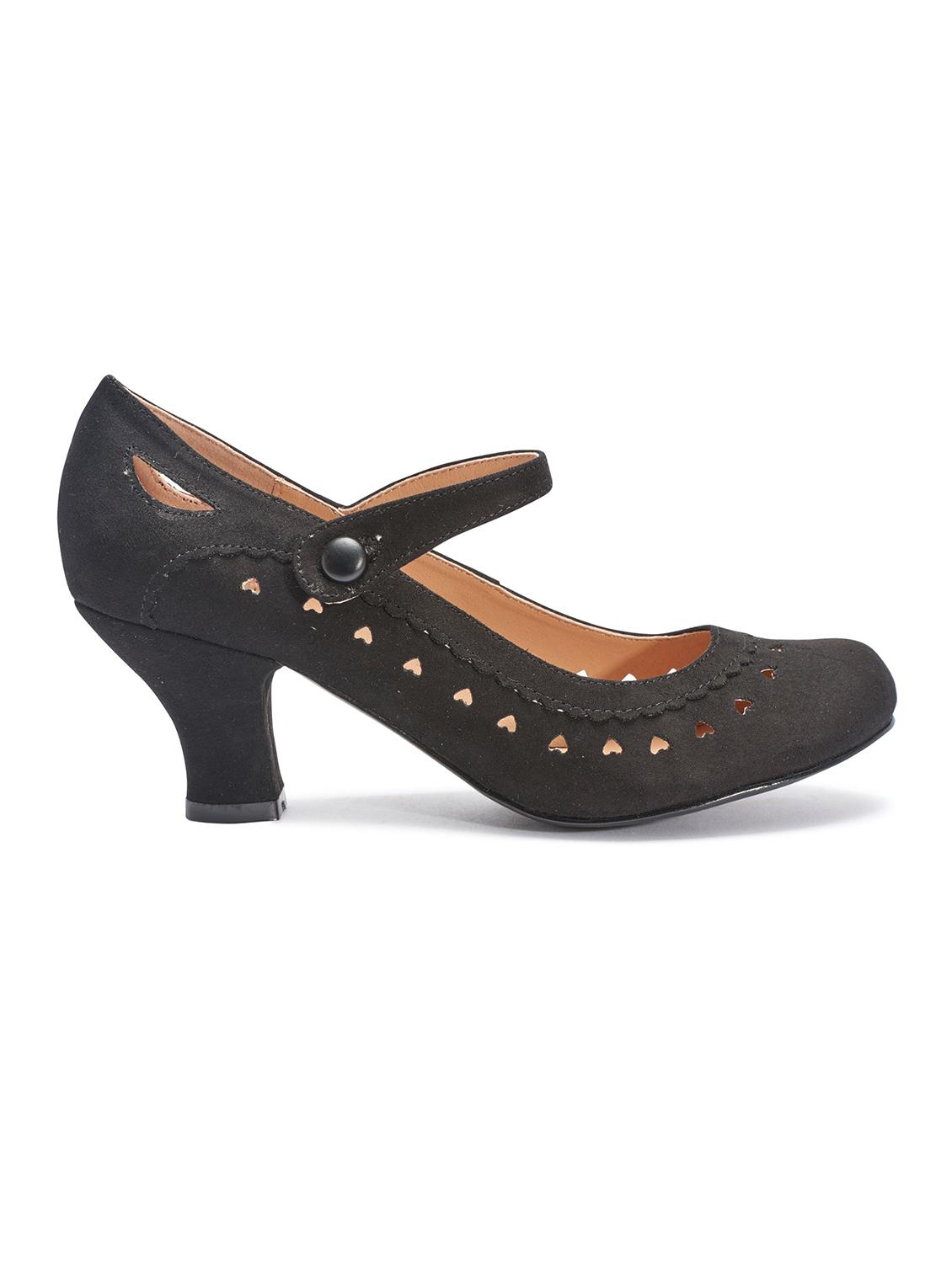 solid black faux leather cutwork sandals - 11487120 - Zoom Image - 2