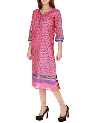 pink cotton kurta - 11487230 - Standard Image - 2