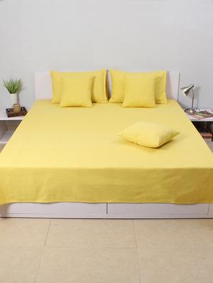 house this valley of flowers-flora 100% cotton double bedcover & 2 pillow covers- yellow - 11495022 - Standard Image - 2