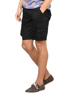 solid black cotton shorts - 11496075 - Standard Image - 2