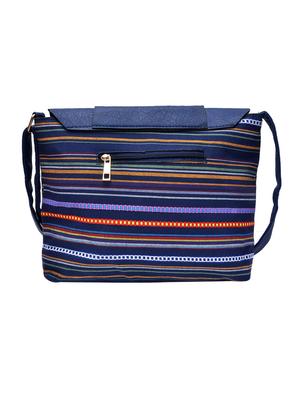 blue leatherette striped sling bag - 11508220 - Standard Image - 2