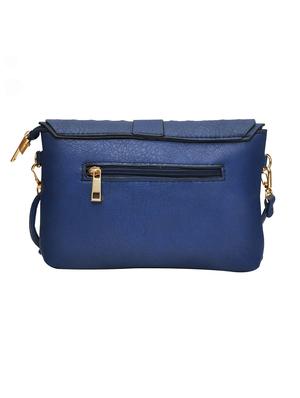 navy blue leatherette cut-out fringed sling bag - 11508234 - Standard Image - 2