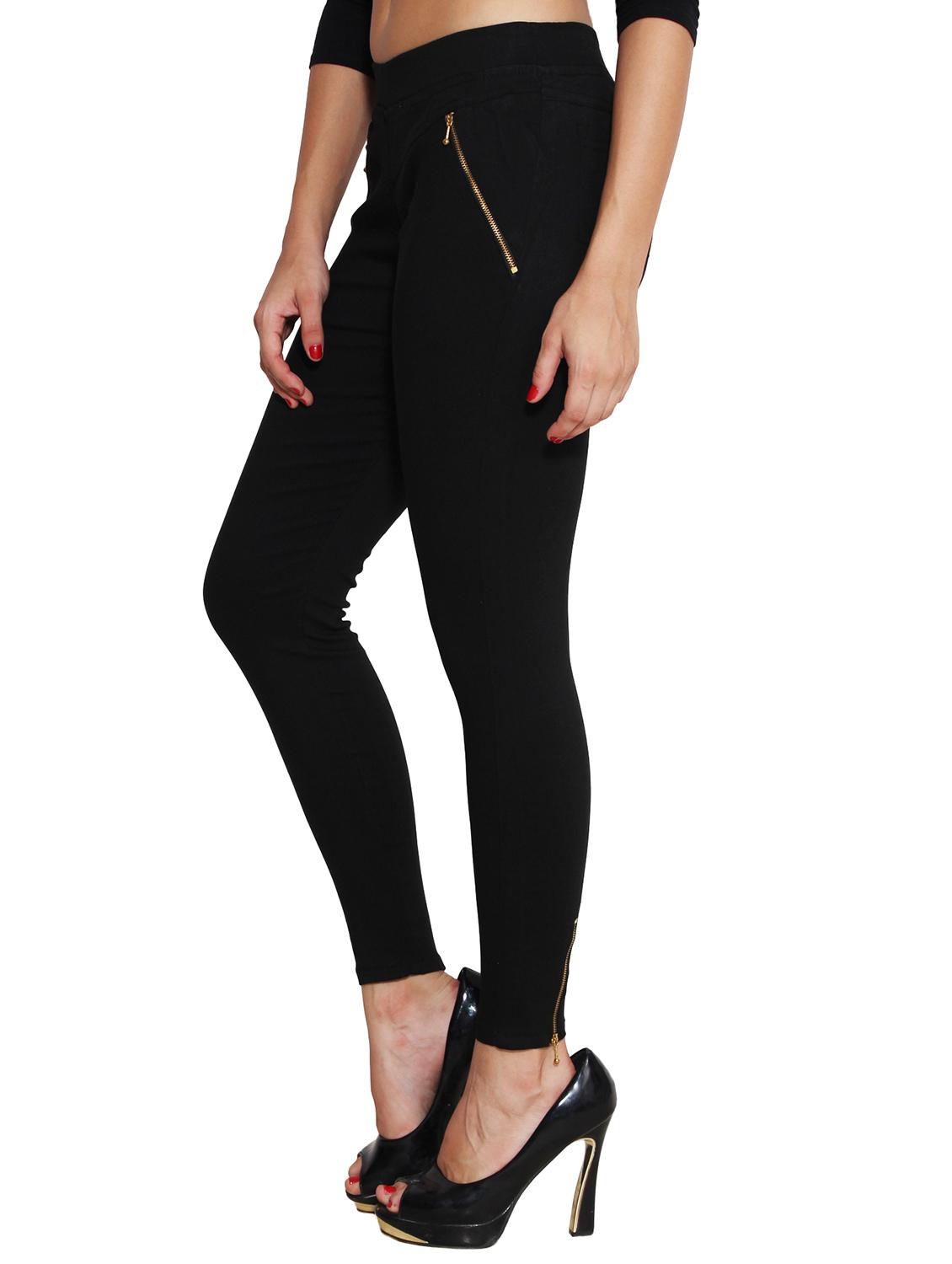 black polyester jegging - 11508368 - Zoom Image - 2