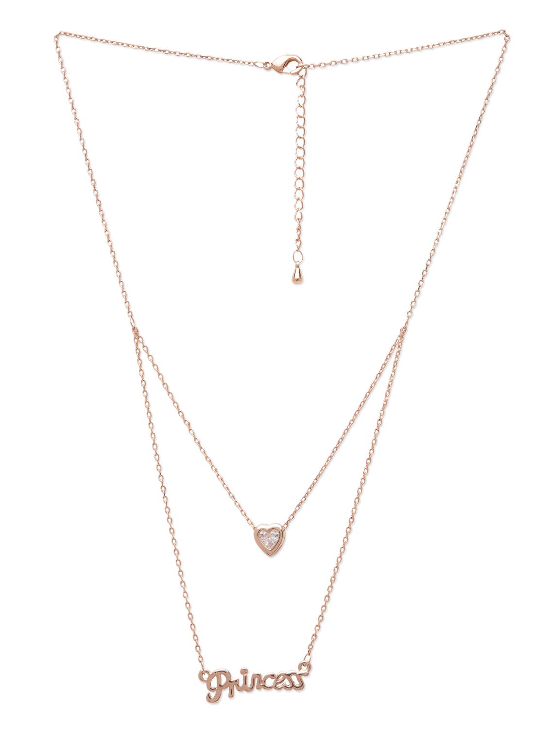 rose gold layered heart and 'princess' pendant necklace - 1151013 - Zoom Image - 2