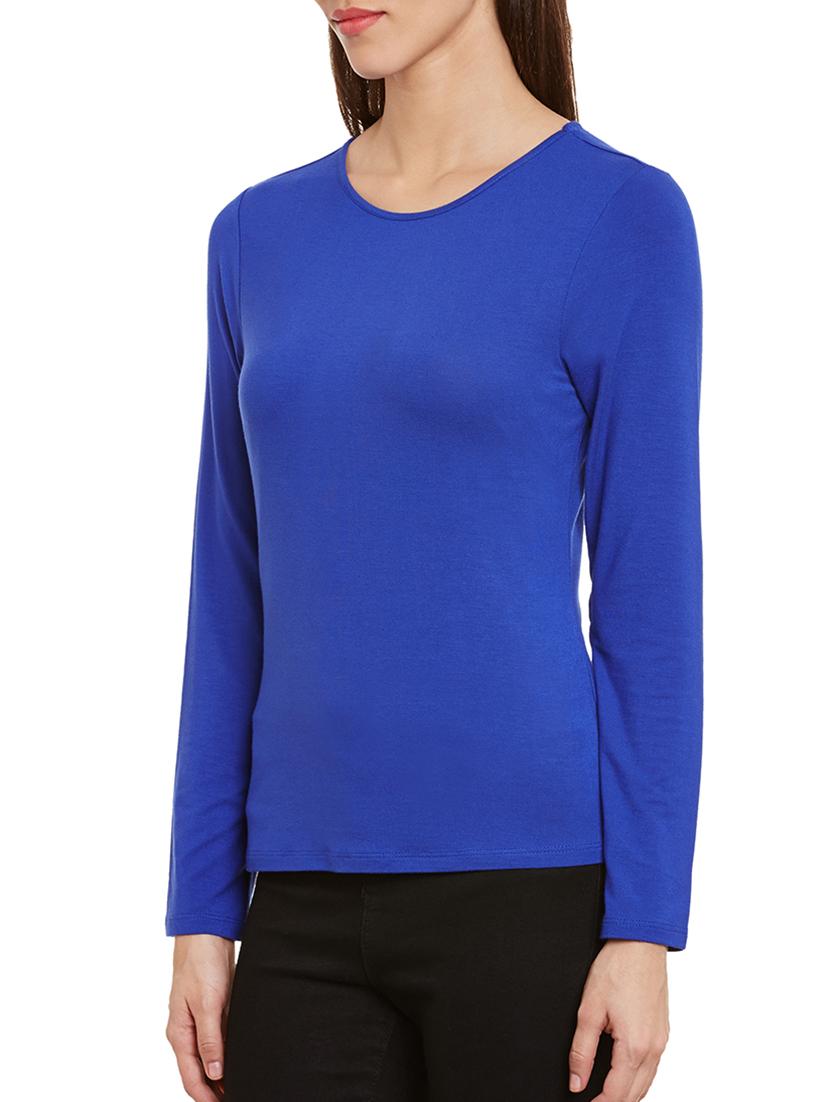 navy blue viscose regular tee - 11511058 - Zoom Image - 2