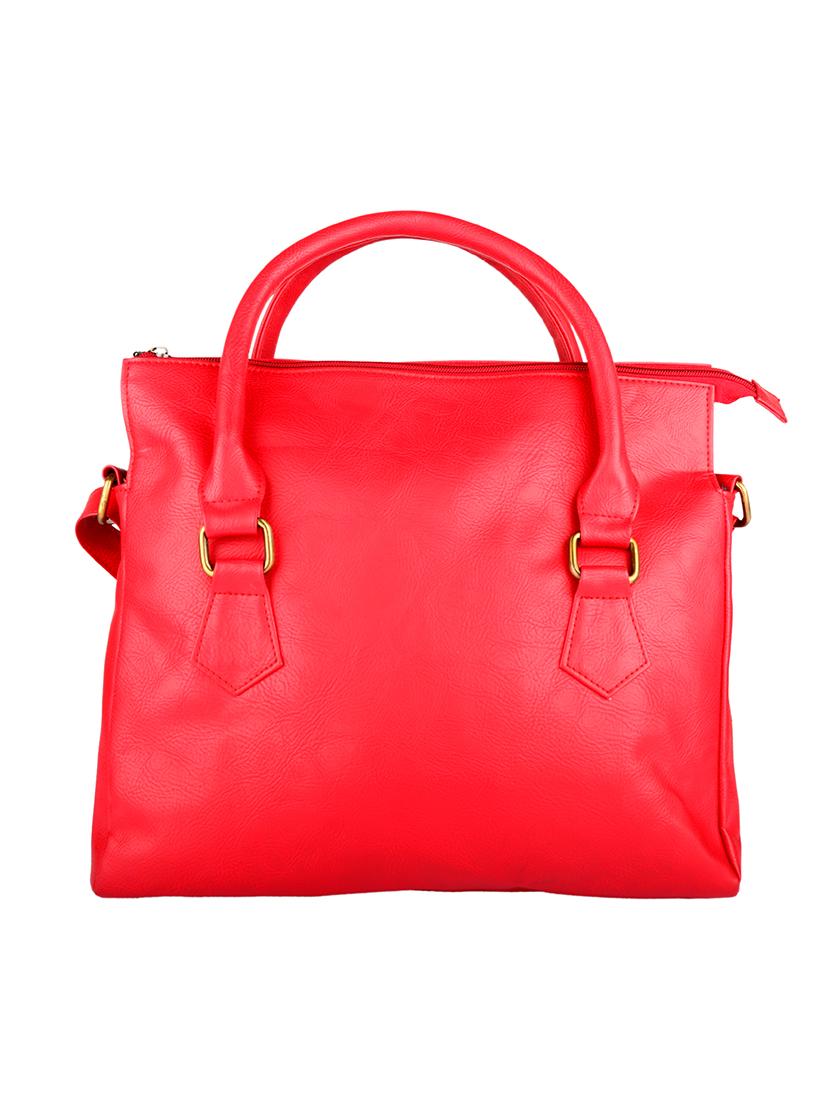 solid red leatherette handbag - 11512616 - Zoom Image - 2