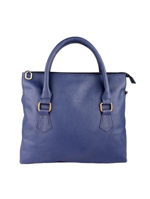 solid navy blue leatherette handbag - 11512617 - Standard Image - 2