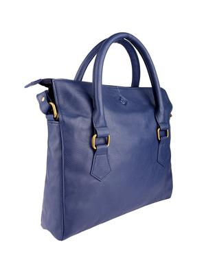 solid navy blue leatherette handbag - 11512617 - Standard Image - 5