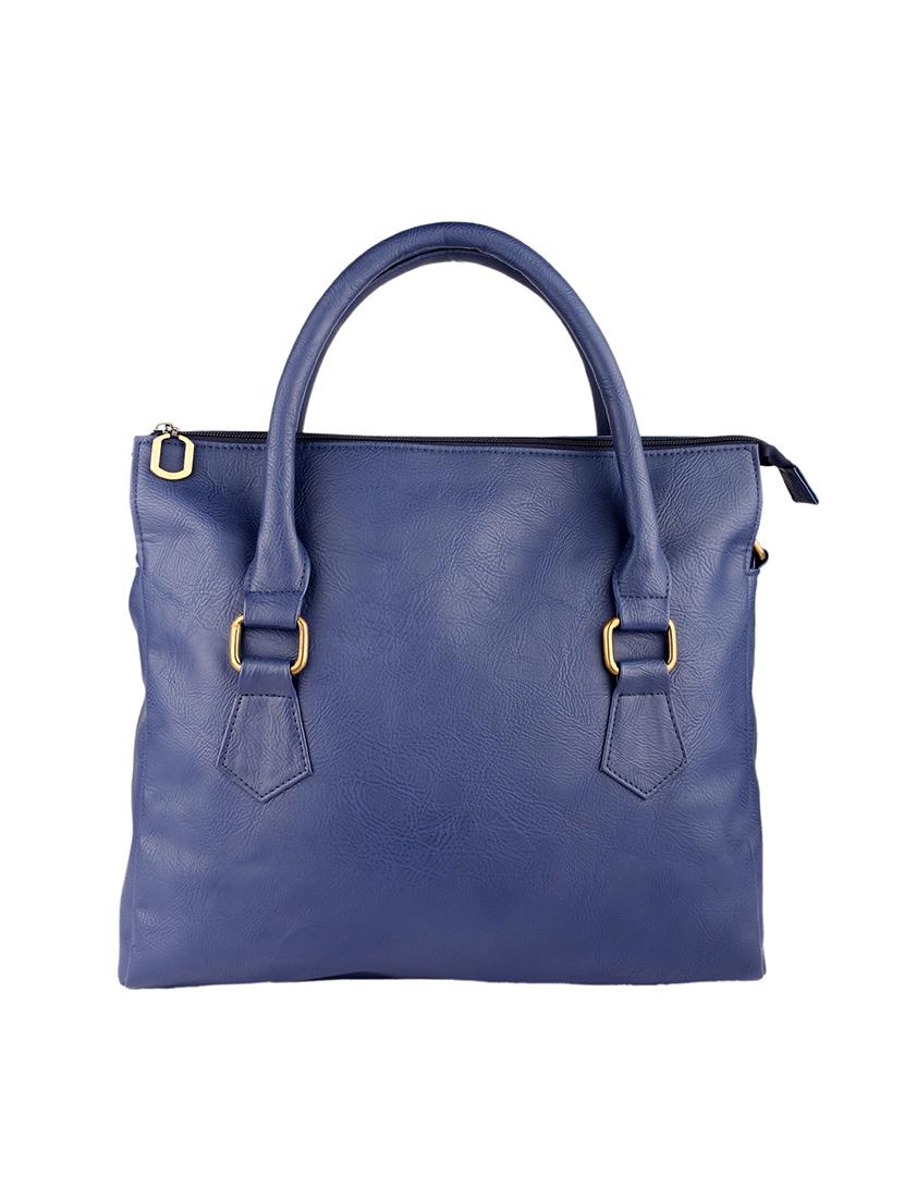 solid navy blue leatherette handbag - 11512617 - Zoom Image - 2