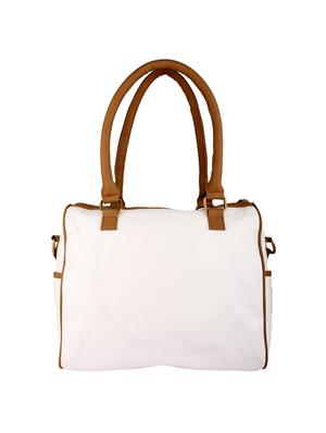 white and brown leatherette handbag - 11512620 - Standard Image - 2