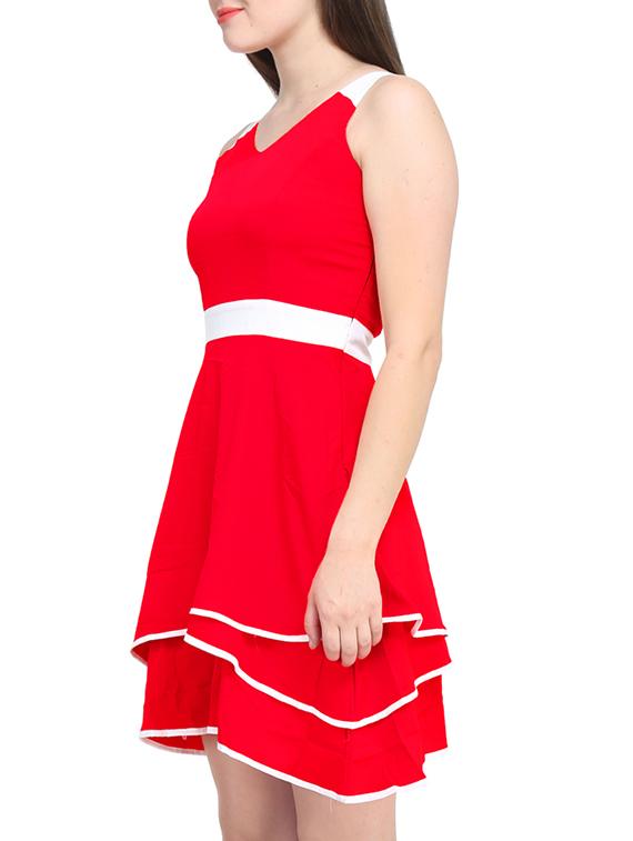 contrast detail layered dress - 11519433 - Zoom Image - 2