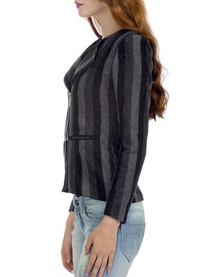 black and grey striped wool jacket - 11526324 - Standard Image - 2