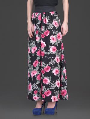 flowers printed poly crepe palazzos - 1152971 - Standard Image - 2