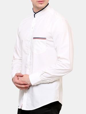 white solid casual shirt - 11536286 - Standard Image - 2