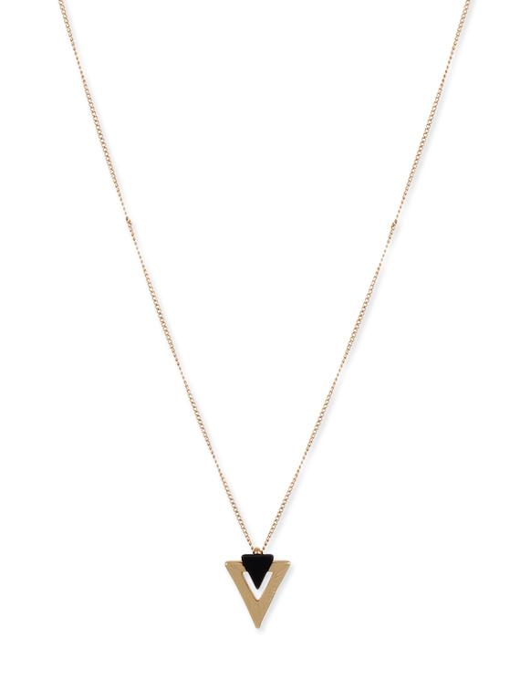 Black Metal Long Necklace - By