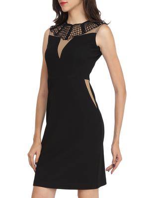 black polyester sheath dress - 11545666 - Standard Image - 2
