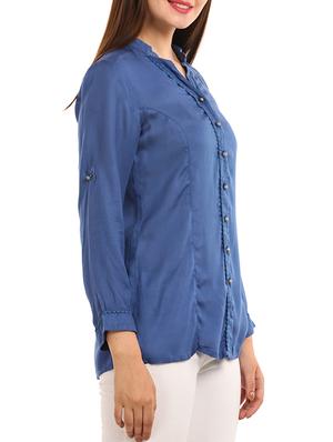 blue viscose regular top - 11554334 - Standard Image - 2