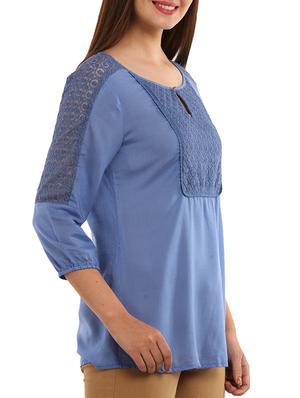 blue viscose regular top - 11554340 - Standard Image - 2