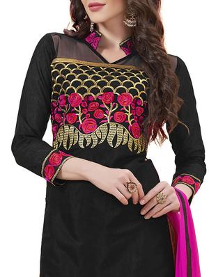 black art silk dress material - 11557970 - Standard Image - 2