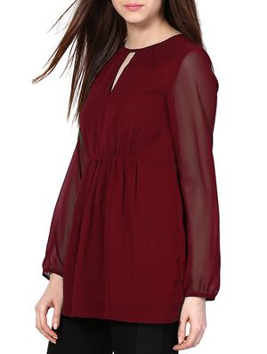 key hole neck gathered top - 1157151 - Standard Image - 2