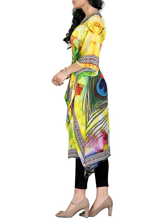 multi colored georgette kaftan - 11580285 - Zoom Image - 2