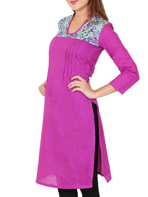 pink cotton kurta - 11588752 - Standard Image - 2