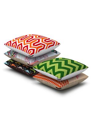 multicoloued cotton printed cushion cover (set of 5) - 11599554 - Standard Image - 2