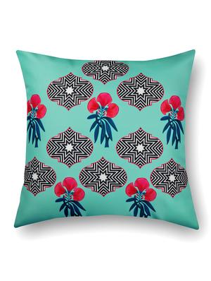 green cotton printed cushion cover - 11600589 - Standard Image - 2