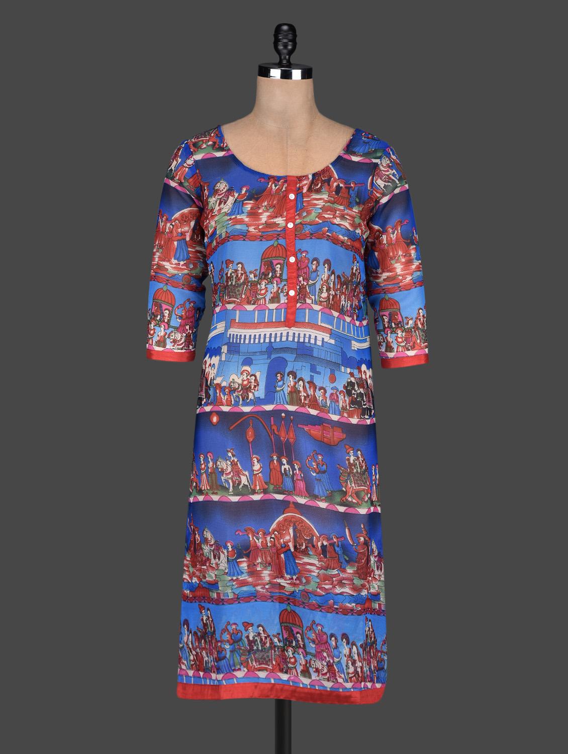 Quarter Sleeves Heritage Print Kurta - Free Living