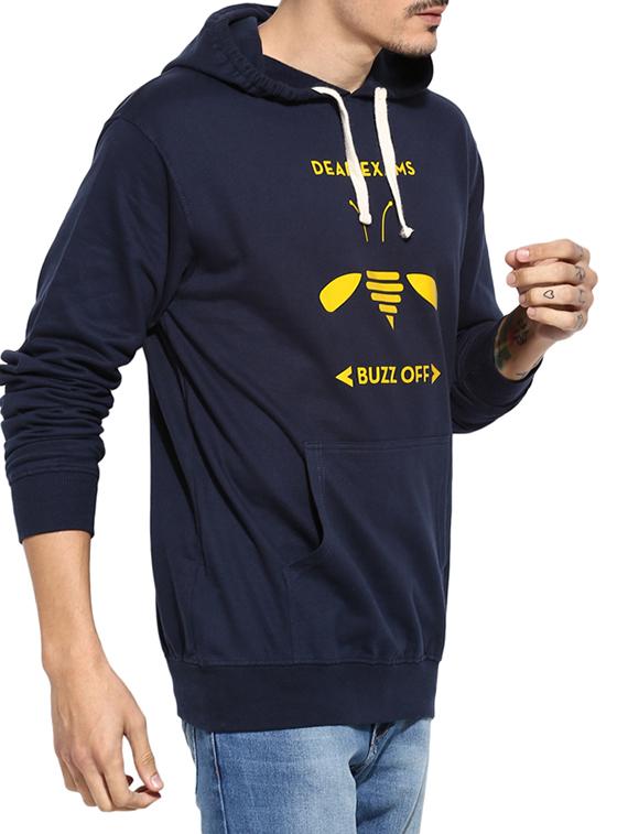 navy blue chest printed sweatshirt - 11614403 - Zoom Image - 2