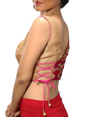 gold and pink silk blend brocade blouse - 11665096 - Standard Image - 2