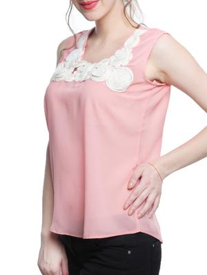 pink georgette regular top - 11665176 - Standard Image - 2