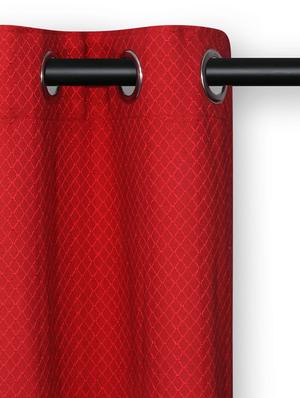 100% premium cotton maroon eyelet curtain - 11668022 - Standard Image - 2