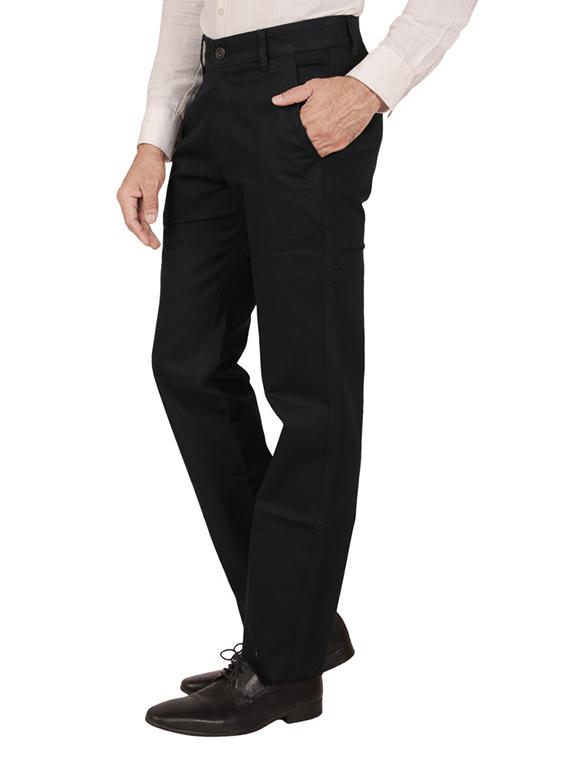 solid black cotton formal trouser - 11668678 - Zoom Image - 2