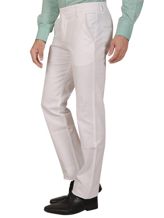 solid white cotton formal trouser - 11668680 - Zoom Image - 2