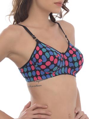 blue printed cotton regular bra - 11672213 - Standard Image - 2