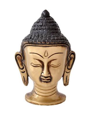 cream metal meditating buddha head - 1168375 - Standard Image - 2