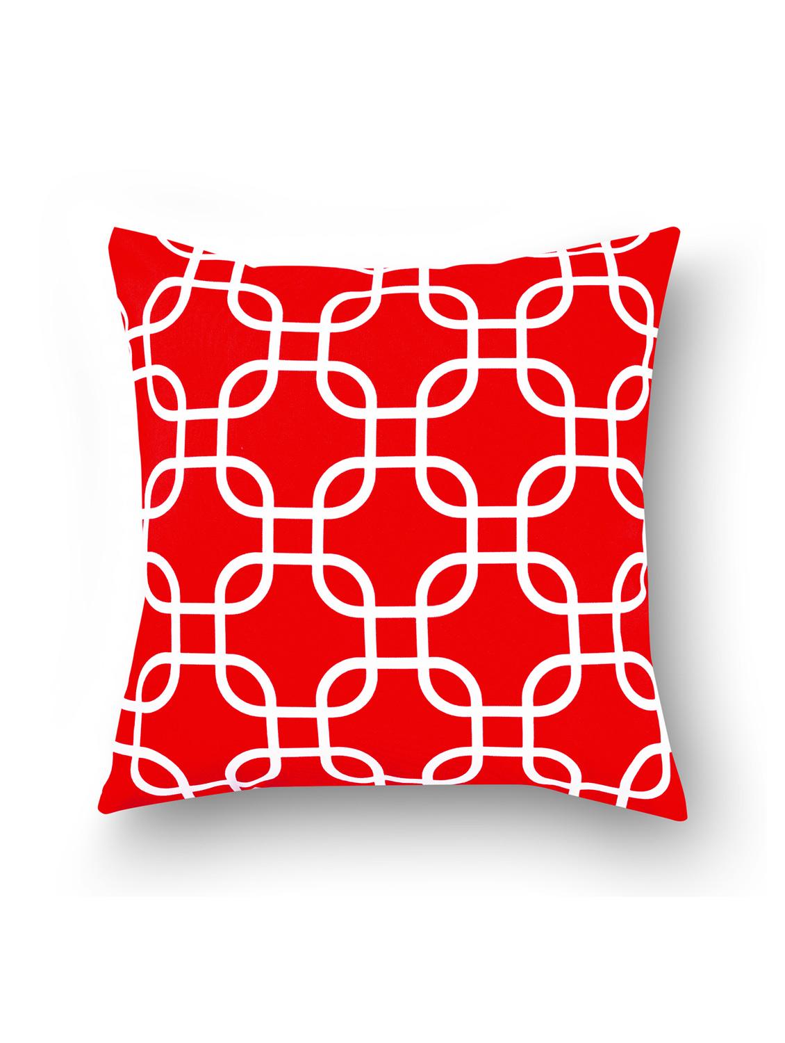 red cotton set of 3 cushion covers - 11697425 - Zoom Image - 5